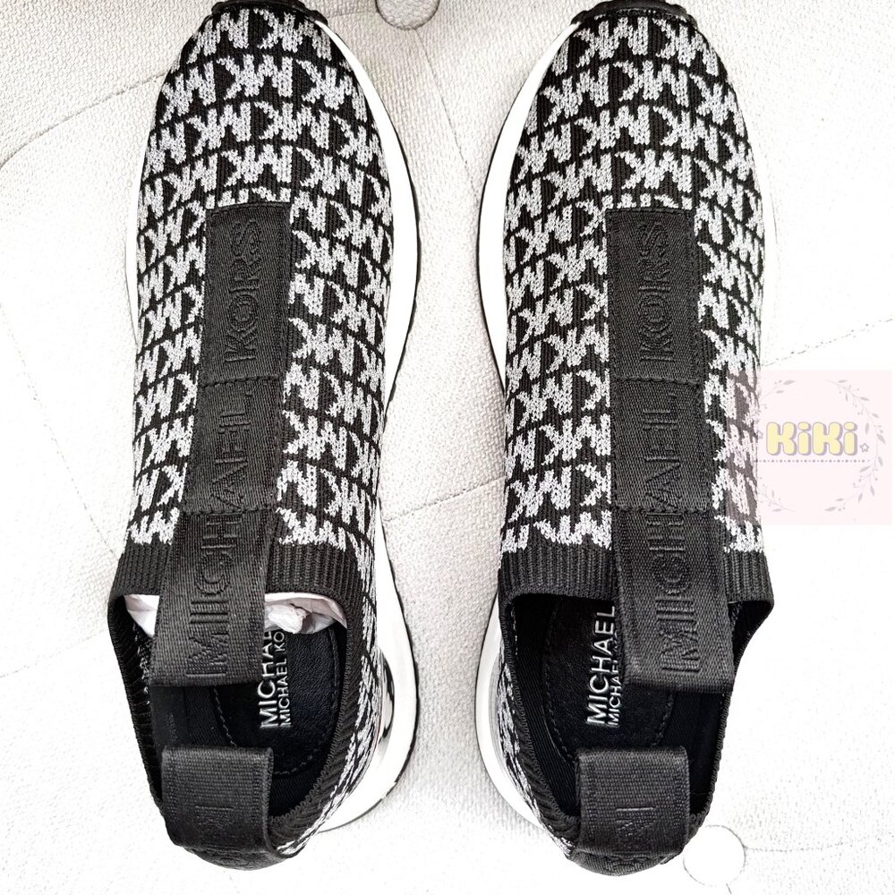 Michael Kors Bodie Metallic Logo Knit Slip-On Sneaker Black size 7 - Picture 9 of 12